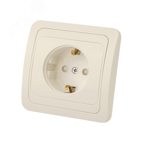 Розетка 2П+З 16А  c защитными шторками сл. кость  Валдай  TDM 2