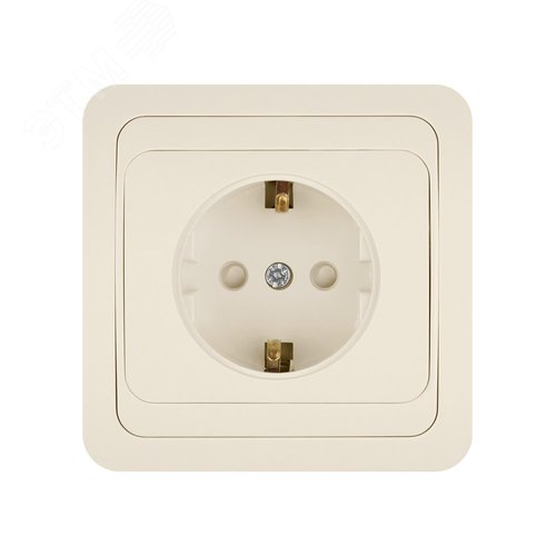 Розетка 2П+З 16А  c защитными шторками сл. кость  Валдай  TDM 3