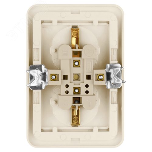 Розетка двойная 2П+З 16А c защитными шторками сл. кость  Валдай  TDM 4