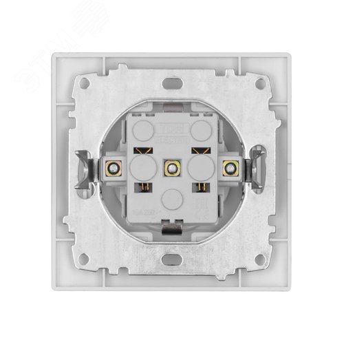 Розетка 2П+З с защ. шт. и крышкой 16А 250В IP44 белая Таймыр (пром. упак., бакелит. основание) TDM 6
