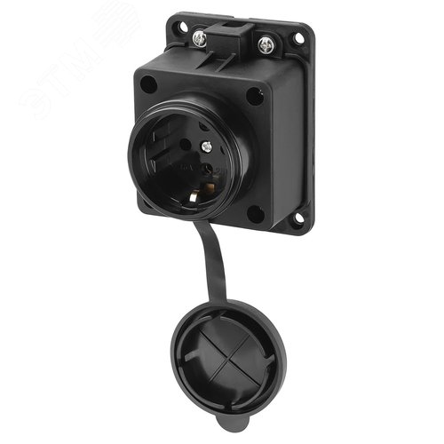 Розетка настенная с заглушкой каучук 2Р+РЕ 16А 250В IP44 - фото 2
