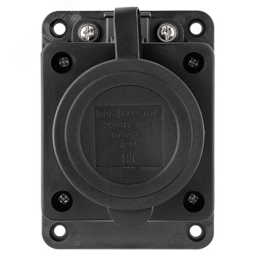 Розетка настенная с заглушкой каучук 2Р+РЕ 16А 250В IP44 - фото 3