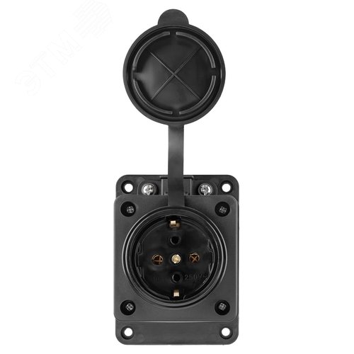 Розетка настенная с заглушкой каучук 2Р+РЕ 16А 250В IP44 - фото 4