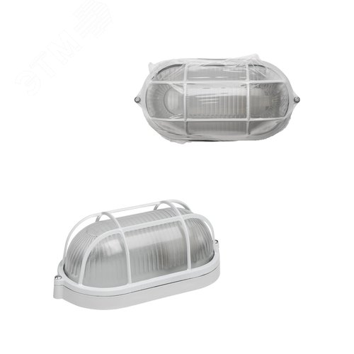 Светильник НПБ1402 белый/овал с решеткой 60Вт IP54 (SQ0303-0036)