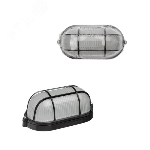 Светильник НПБ1402 черный/овал с решеткой 60Вт IP54