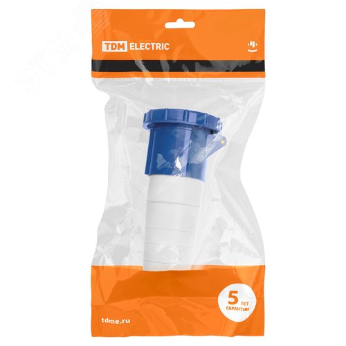 Розетка 233 переносная 2Р+РЕ 63А 220В IP54 TDM - фото 3