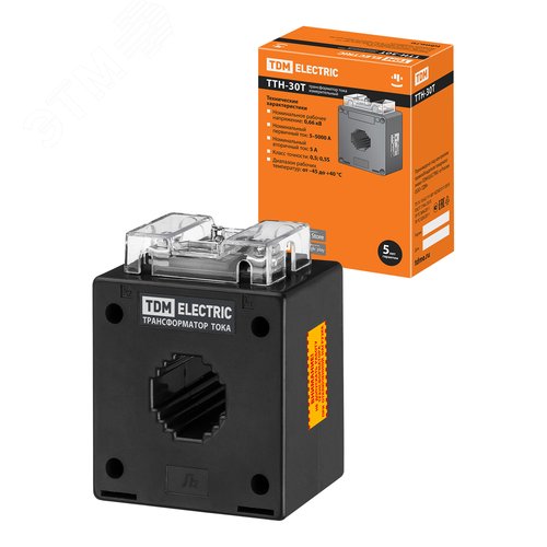 Трансформатор тока измерительный ТТН  30T/150/5- 5VA/0,5S-Р TDM - TDM ELECTRIC