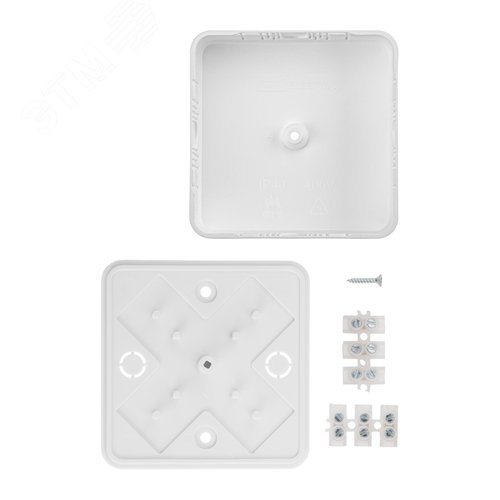 Коробка распаячная КР 75х75х20 ОП с клем колодкой белая IP40 6