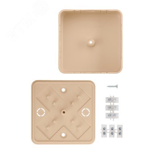 Коробка распаячная КР 75х75х28 ОП сосна, с клем колодкой, IP40, инд. штрихкод - фото 3