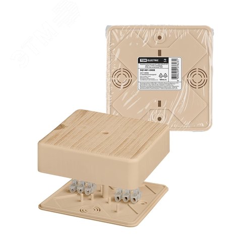 Коробка распаячная КР 100х100х29 ОП сосна, с клем колодкой, IP40, инд. штрихкод