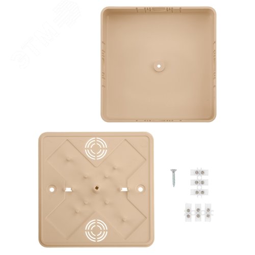 Коробка распаячная КР 100х100х29 ОП сосна, с клем колодкой, IP40, инд. штрихкод 2