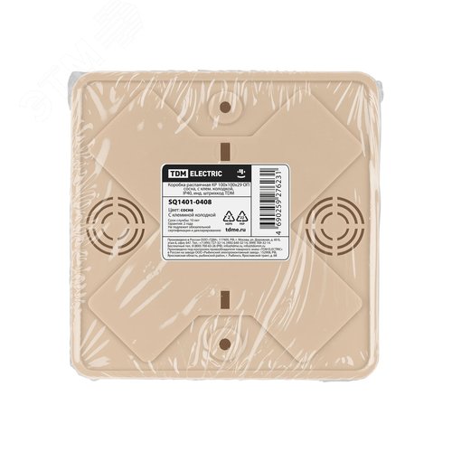 Коробка распаячная КР 100х100х29 ОП сосна, с клем колодкой, IP40, инд. штрихкод 3