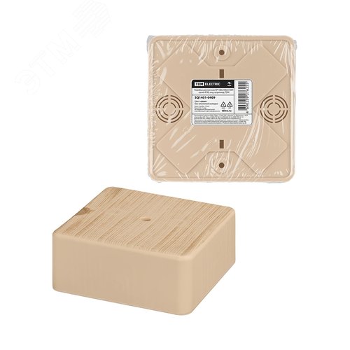 Коробка распаячная КР 100х100х44 ОП сосна IP40, инд. штрихкод - TDM ELECTRIC