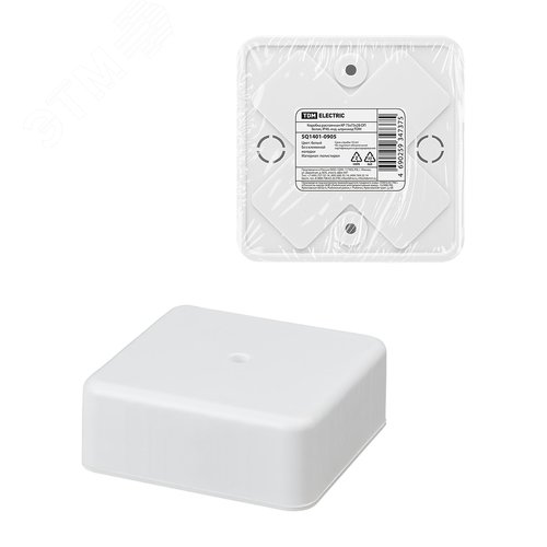 Коробка распаячная КР 75х75х28 ОП белая, IP40, инд. штрихкод