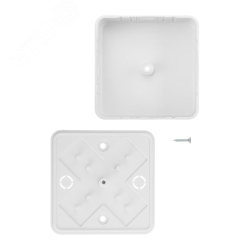 Коробка распаячная КР 75х75х28 ОП белая, IP40, инд. штрихкод 2