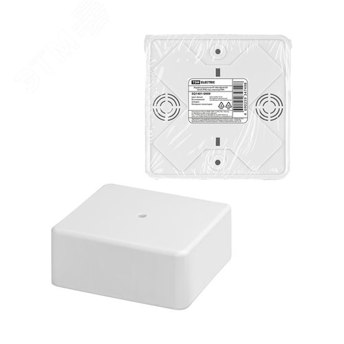 Коробка распаячная КР 100х100х44 ОП белая, IP40, инд. штрихкод - TDM ELECTRIC
