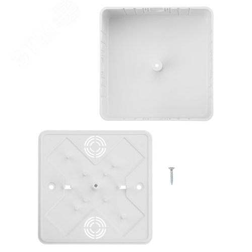 Коробка распаячная КР 100х100х44 ОП белая, IP40, инд. штрихкод - фото 2