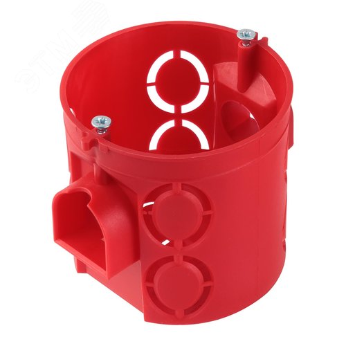 Установочная коробка СП D68х62мм углубленная саморезы стыковочные узлы красная IP20 TDM 5