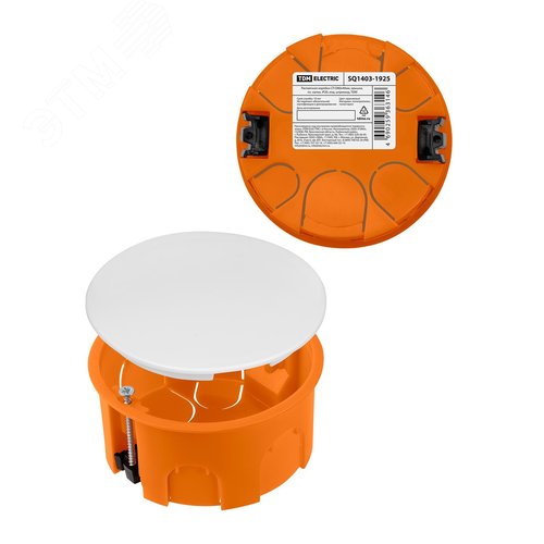 Распаячная коробка СП D80х40мм крышка пл. лапки IP20 инд. штрихкод TDM - TDM ELECTRIC