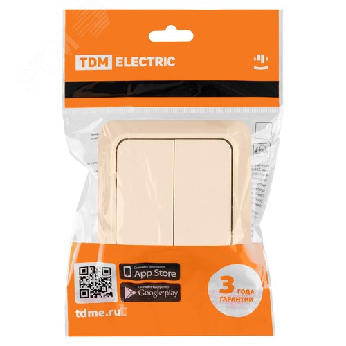 "Выключатель 2-кл. открытой установки IP20 10А, сл. кость ""Ладога"" TDM" 7