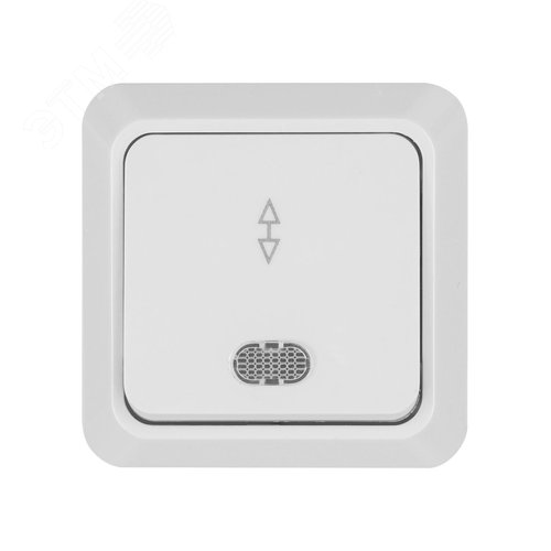 Переключатель на 2 направления одноклавишный открытой установки с подсветкой IP20 10А, белый ''Ладога'' - фото 3