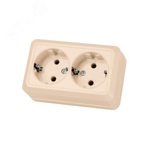 "Розетка двойная 2П+3 открытой установки IP20 16А, сл. кость ""Ладога"" TDM" 3