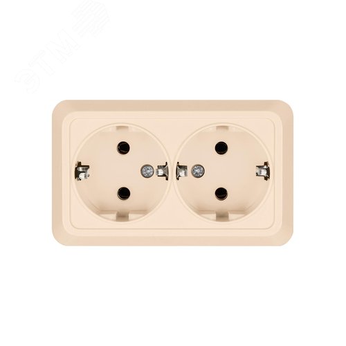 "Розетка двойная 2П+3 открытой установки IP20 16А, сл. кость ""Ладога"" TDM" 5