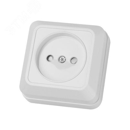 Розетка 2П открытой установки с защитными шторками IP20 10А, белый ''Ладога'' 3