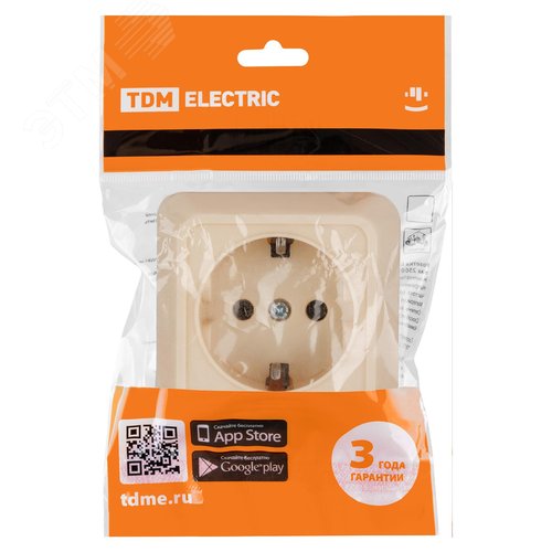 "Розетка 2П+3 открытой установки IP20 16А 250В (керамика) сл. кость ""Ладога"" TDM" 3