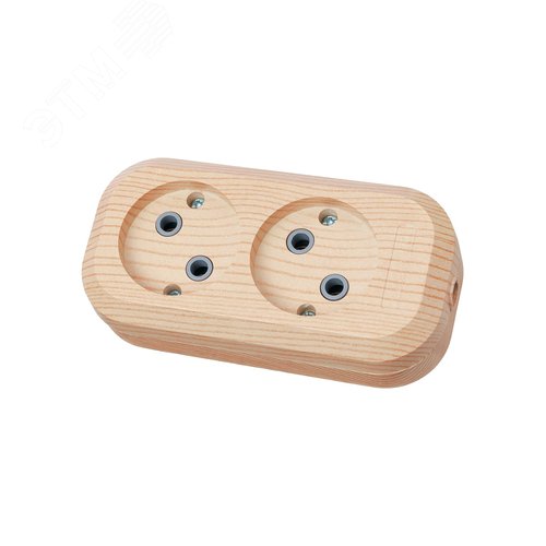 "Колодка розеточная 2 гнезда 2П б/з 10А 250В ""Эко"" (сосна) TDM" - фото 2