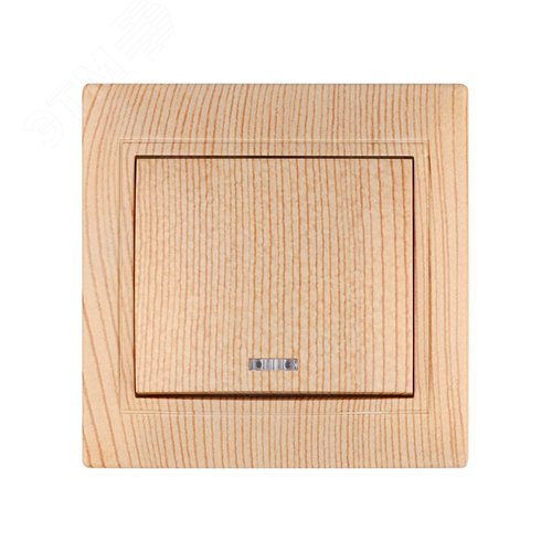 Выключатель 1 кл. с подсветкой 10А ЭКО (сосна) Таймыр TDM 2