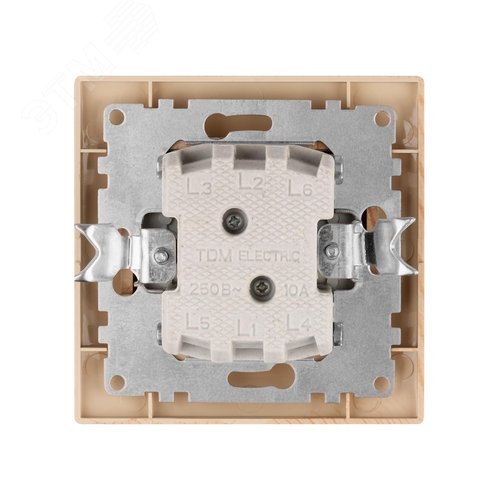 Выключатель 2 кл. с подсветкой 10А ЭКО (сосна) Таймыр TDM 2
