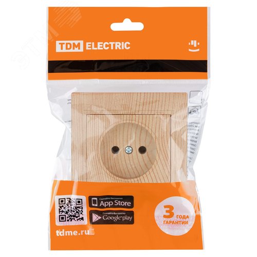 Розетка 2П 10А 250В ЭКО (сосна) Таймыр TDM 3