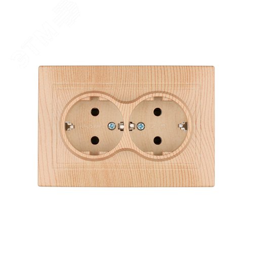 Розетка двойная 2П+З 16А 250В ЭКО (сосна) Таймыр TDM 2