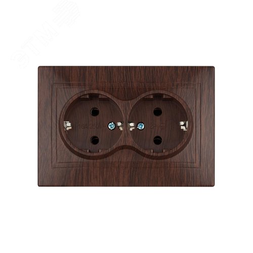 Розетка двойная 2П+З 16А 250В ЭКО (бук) Таймыр TDM 3