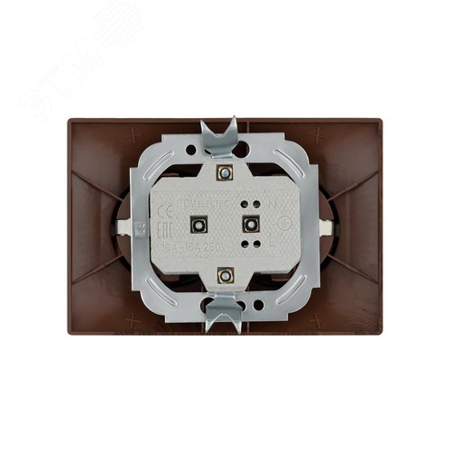 Розетка двойная 2П+З 16А 250В ЭКО (бук) Таймыр TDM 2