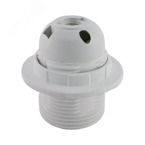 Патрон Е27 с кольцом термостойкий пластик белый