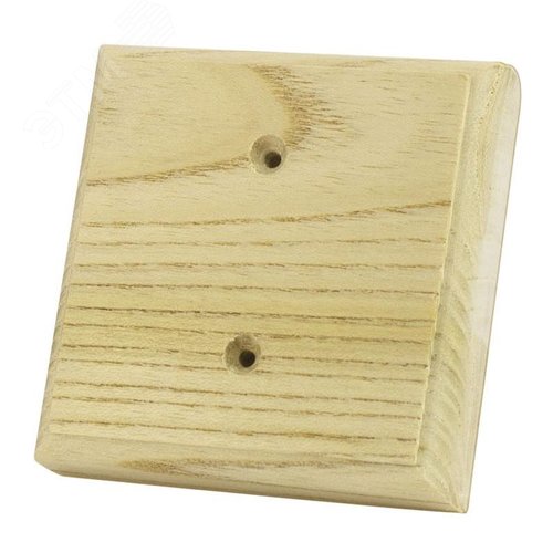 Накладка на стену под ретро электроустановку квадратная деревянная 1 пост 95х95 мм сосна