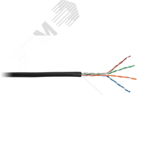 Кабель витая пара категории 5Е 4x2x0.5  305 м 100% медьнаружний (UTP4 CU (BC) Cat5e PE (Alarmico) черный, наружный) - Alarmico