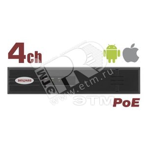 Видеорегистратор IP 4 канала PoE 6 Mp realtime (BK0104-P4) - Beward
