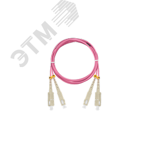 Патч-корд оптический соедин,MM 50/125 OM4, SC/UPC-SC/UPC, двойной, LSZH, 2мм, маджента, 1м