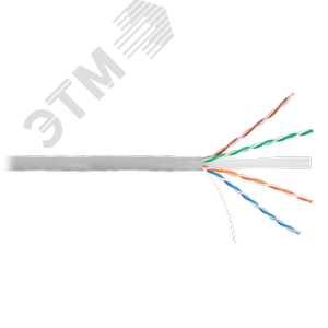 Кабель U/UTP 4 пары, Кат.6, однож, медь, 0,55мм, внутр, PVC, белый, 305м (NKL 4140A-WT)