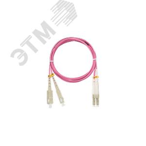 Патч-корд оптический перех,MM 50/125 OM4, SC/UPC-LC/UPC, двойной, LSZH, 2мм, маджента, 2м