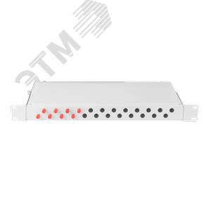 Оптический кросс 19, 1U, 8 портов FC/UPC, SM 9/125 OS2, стальной, серый