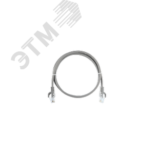 Патч-корд U/UTP 4 пары, Кат.5e, 2хRJ45/8P8C, T568B, 7х0,175мм, LSZH, серый, 1м