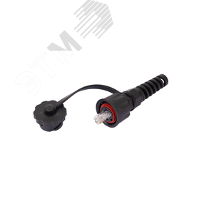 Индустриальный коннектор RJ45/8P8C Cat 6 50мкд неэкранированный IP67 черный - NIKOMAX