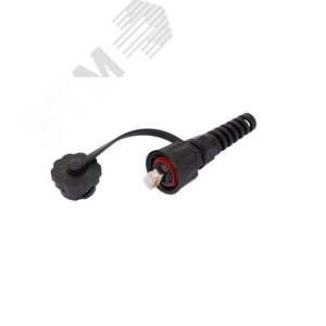 Коннектор индустриальный FTP RJ45 cat.6 IP67 черный - NIKOMAX
