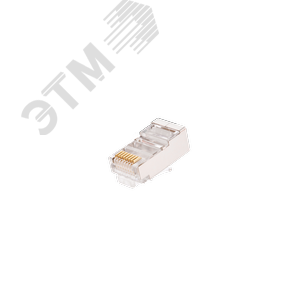 Коннектор RJ45/8P8C под витую пару, Кат.6 (Класс E), 250МГц, покрытие 50мкд, универсальные ножи, экранированный, круглый ввод, 100 шт - NIKOMAX