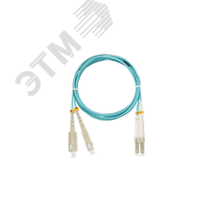 Патч-корд оптический переходной,MM 50/125 OM3, SC/UPC-LC/UPC, двойной, LSZH, 2мм, аква, 2м - NIKOMAX