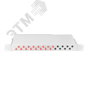 Оптический кросс 19, 1U, 16 портов FC/UPC, SM 9/125 OS2, стальной, серый